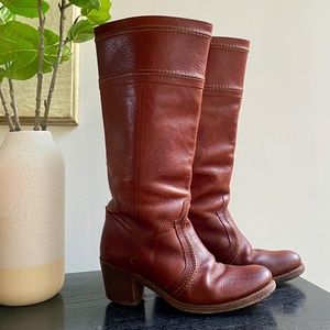 Frye Jane Heeled Leather Boots - 7.5B